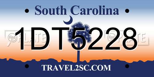 1DT5228 South Carolina License Plate