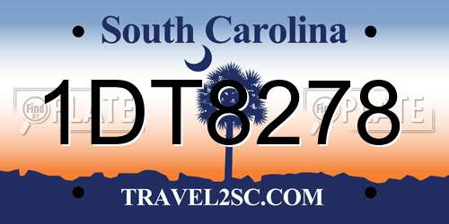 1DT8278 South Carolina License Plate