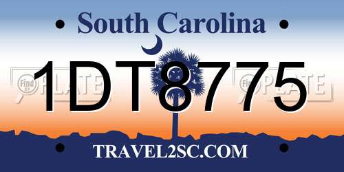 1DT8775 South Carolina License Plate