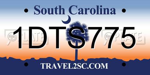 1DTS775 South Carolina License Plate