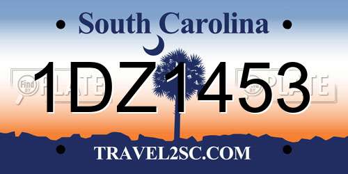1DZ1453 South Carolina License Plate