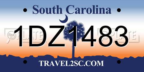 1DZ1483 South Carolina License Plate