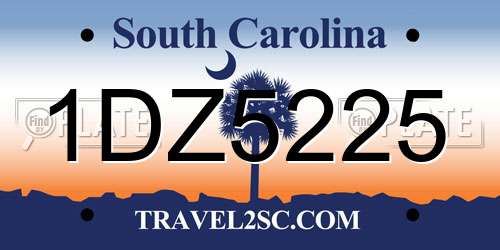 1DZ5225 South Carolina License Plate