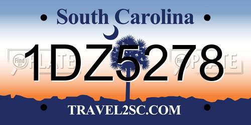 1DZ5278 South Carolina License Plate