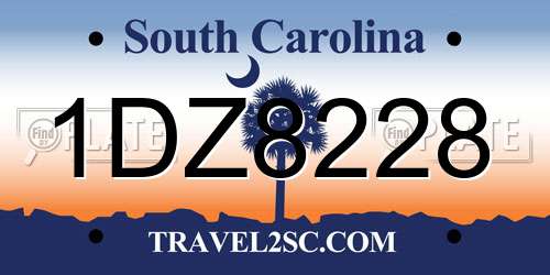 1DZ8228 South Carolina License Plate