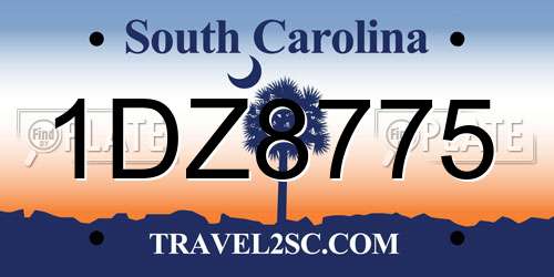 1DZ8775 South Carolina License Plate