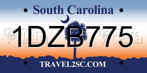 1DZB775 South Carolina License Plate