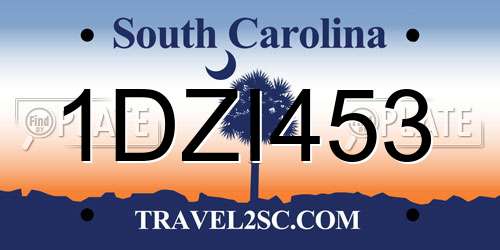 1DZI453 South Carolina License Plate