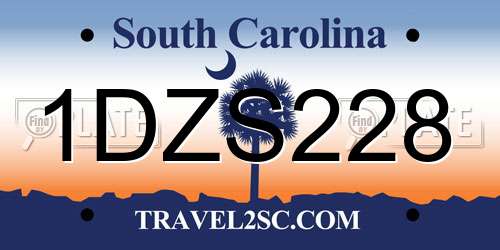 1DZS228 South Carolina License Plate