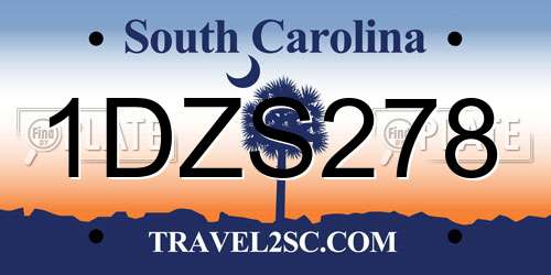 1DZS278 South Carolina License Plate
