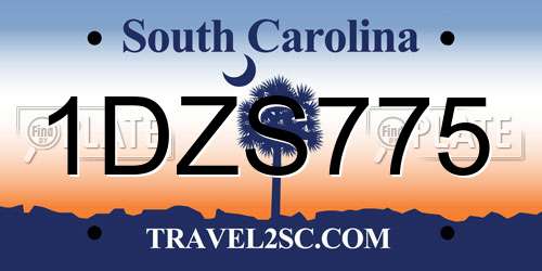 1DZS775 South Carolina License Plate