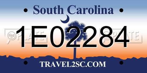1E02284 South Carolina License Plate