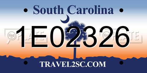1E02326 South Carolina License Plate