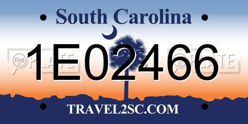 1E02466 South Carolina License Plate