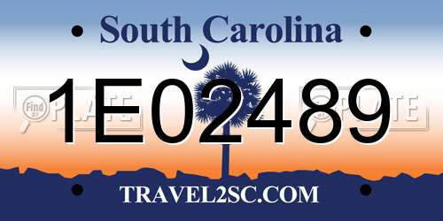 1E02489 South Carolina License Plate