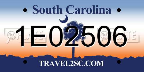 1E02506 South Carolina License Plate