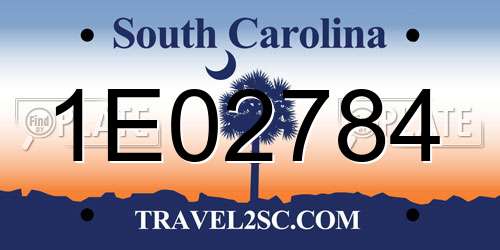 1E02784 South Carolina License Plate