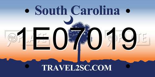 1E07019 South Carolina License Plate