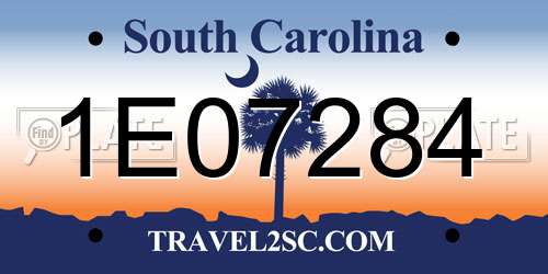 1E07284 South Carolina License Plate