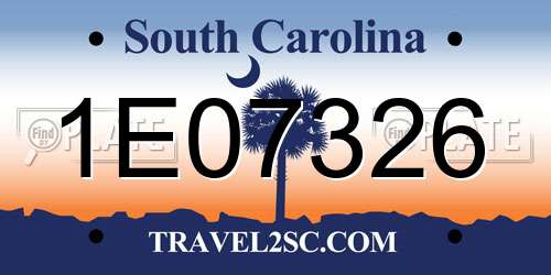 1E07326 South Carolina License Plate