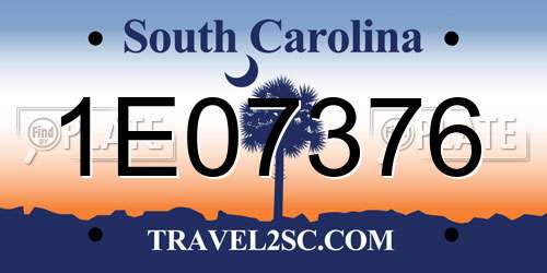 1E07376 South Carolina License Plate