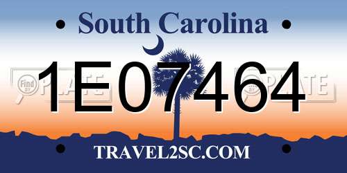 1E07464 South Carolina License Plate