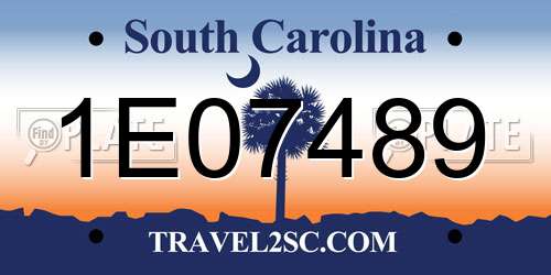 1E07489 South Carolina License Plate