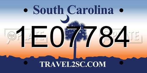 1E07784 South Carolina License Plate