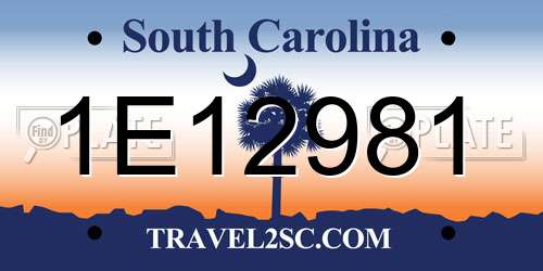 1E12981 South Carolina License Plate