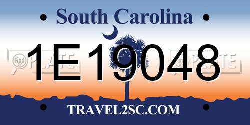 1E19048 South Carolina License Plate
