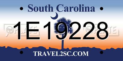 1E19228 South Carolina License Plate