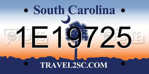 1E19725 South Carolina License Plate