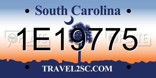 1E19775 South Carolina License Plate