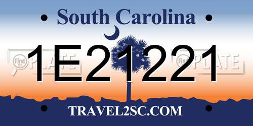 1E21221 South Carolina License Plate