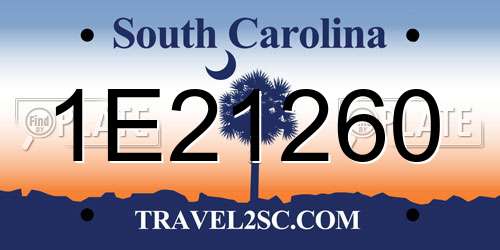 1E21260 South Carolina License Plate