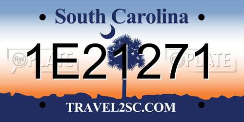 1E21271 South Carolina License Plate