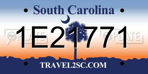 1E21771 South Carolina License Plate