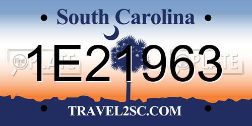 1E21963 South Carolina License Plate