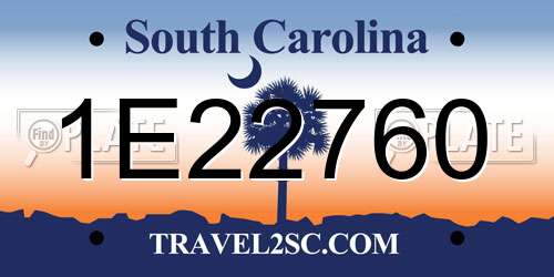 1E22760 South Carolina License Plate