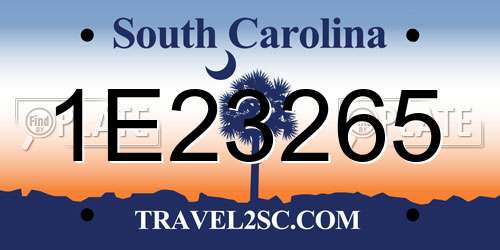 1E23265 South Carolina License Plate