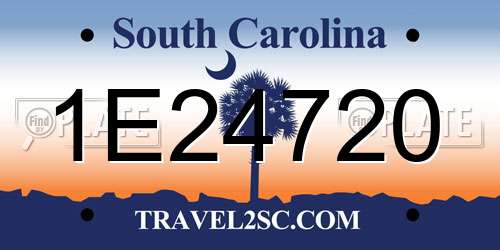 1E24720 South Carolina License Plate