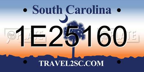 1E25160 South Carolina License Plate