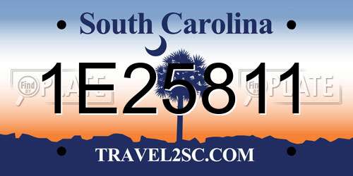 1E25811 South Carolina License Plate