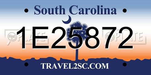 1E25872 South Carolina License Plate