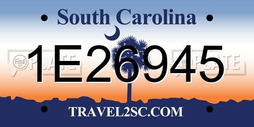 1E26945 South Carolina License Plate