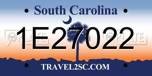 1E27022 South Carolina License Plate