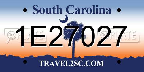 1E27027 South Carolina License Plate