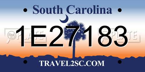 1E27183 South Carolina License Plate