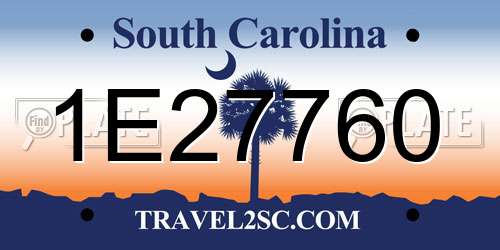 1E27760 South Carolina License Plate