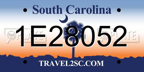 1E28052 South Carolina License Plate